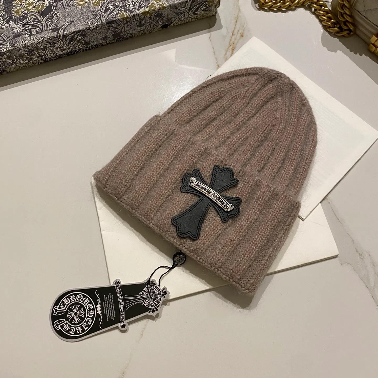 Crow Heart Rabbit Fur Knitted Hat